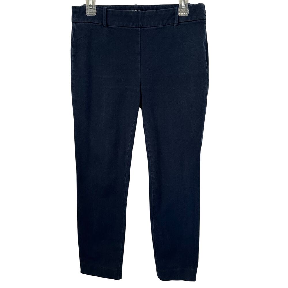 J. Crew Winnie Pant in Stretch Cotton Navy Blue H5159 Size 6 - Picture 3 of 9